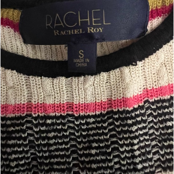 RACHEL ROY Ribbed Knit Stripe Cropped Tank Top - Picture 6 of 7